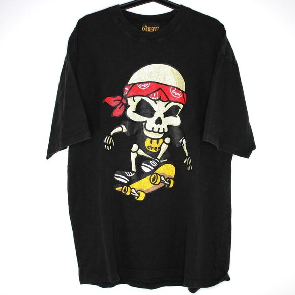 Drew House Mens Large Oversized Hearty Vintage Skull Skater Tee T-Shirt H892 - Picture 1 of 8